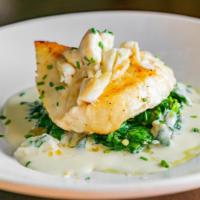 Chilean Sea Bass & Jumbo Crab · Saltwater recommends. Pan-roasted sea bass over spinach couscous and jumbo lump crab with le...