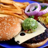 Angel · Sautéed mushrooms and onions, topped with guacamole and your choice of cheese. Served with l...