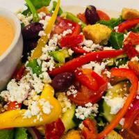 Soup & Salad With Shrimp · Cup Of Soup
Bowl Of Soup
House Garden Salad
Mediterranean Salad
Caesar Salad
