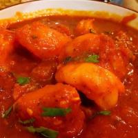 Shrimp Vindaloo · Zesty Portuguese inspired fiery curry.... comes with a small order of rice on side.... comes...