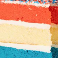 Americana Cake Slice · “Celebrate our amazing country with our new and exclusive Americana Cake Slice! Alternating ...