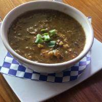 Seafood Gumbo · Light roux gumbo with smoked andouille sausage, chicken, shrimp, and okra served with rice.