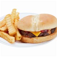 Kid'S Jr. Cheeseburger Meal · Cheeseburger(come with ketchup and american cheese), small fries & juice.