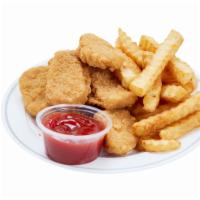 Kid'S Chicken Nuggets Meal · 6 chicken nuggets, small fries & juice.
