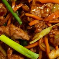 Szechuan Style · Spicy. Carrot, celery, and scallions, in spicy brown sauce.
