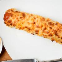 Cheese Dog · Beef hot dog wrapped with cheese pretzel around it