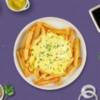 Melting Point Fries · Idaho potato fries cooked until golden brown and garnished with salt and melted cheddar chee...