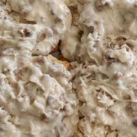 Biscuit & Sausage Gravy · Three buttermilk biscuits with our rich homemade country sausage gravy.