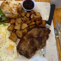 Deep South Jam · Two eggs any style with one bone in 8 oz. pork chop with Texas toast and home fries.

These ...
