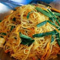 Singapore Noodles · With eggs, beansprouts, onions, and carrots, stir fry with curry. Consuming raw or uncooked ...