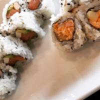 Sushi Combo · 5 pc sushi yellowtail, red snapper, tuna, salmon, shrimp sushi, California roll. Raw.