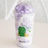 Taro Stormy · Best Sellers.
Taro slush with cheese cream around the cup