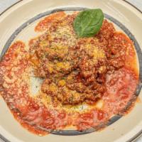 Lasagna · Layers of Pasta stuffed with Meat Sauce, Ricotta, Mozzarella Cheese and Marinara Sauce.