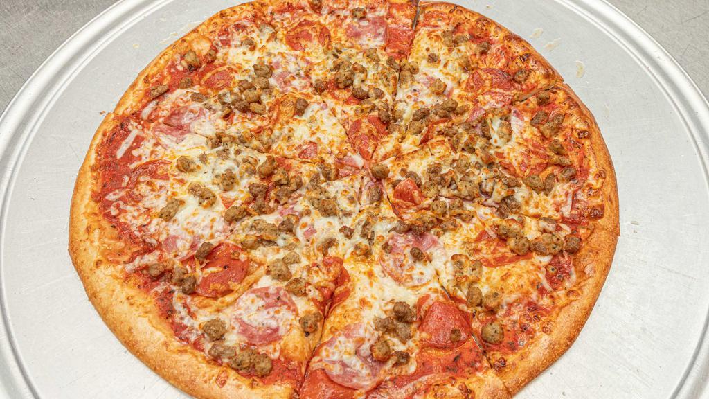 Meat Lovers Pizza · Sausage, Pepperoni, Ham, and Hamburger..