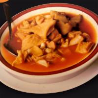 Menudo · Homemade beef tripe soup served with a side of onions, cilantro and jalapeno with your choic...
