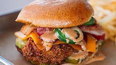 Cowboy · Our spicy crispy chicken sandwich topped with bacon, cheddar cheese, fresh jalapenos and hos...