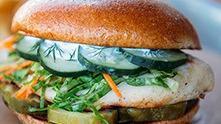 The Eastside Combo · Chargrilled chicken sandwich topped with fresh shredded lettuce, carrots, sliced cucumbers a...