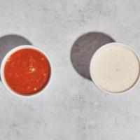 Sauces · Extra white and red sauces. Vegetarian. Gluten-Free. Contains tree nuts, dairy, and nightsha...