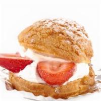 Cream Puff · Our large puff is filled with sweet cream and stuffed with strawberries!