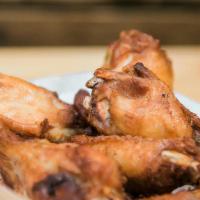 Chicken Wings (6) · Twice cooked chicken wings served with a choice of dipping sauce (spicy garlic, honey, butte...