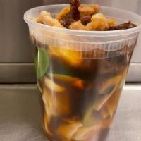 Combo Wonton Soup · Served w/ chicken, beef, shrimp and steamed mixed vegetables