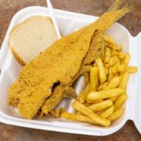 Whole Catfish (1Lb) · Served with french fries and bread.