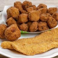 Fish Snack · 1 Express Fish fillet served with 1 regular side, and choice of Hushpuppies, Biscuit or Roll.