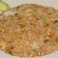 Crab Fried Rice · Stir-fried rice w/ fresh lump crab meat, egg, green onion w/ mixed soy sauce, wok-fried unti...