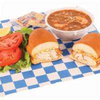 Fish Sandwich & Cup Of Gumbo · 