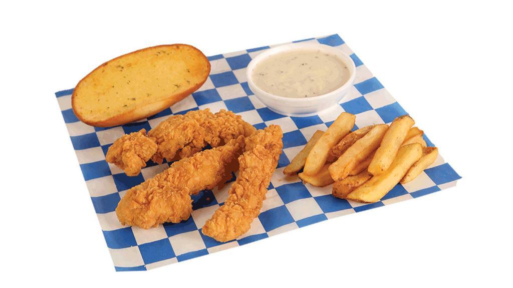 3 Pc. Fried Chicken Tenders · Served with fries.