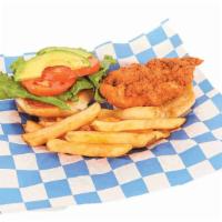 Deluxe Crispy Chicken Sandwich · Served with fries.
