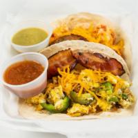 Breakfast Taco · Served on a 6” corn or flour tortilla and a choice of eggs.