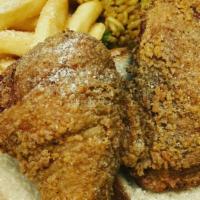 2Pc-Chicken (Leg&Thigh) · Meal served with fries or shrimpfriedrice, signature sauce, dinner roll