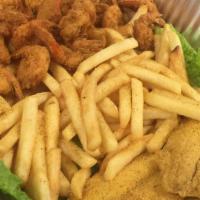 6 Person Meal · 6pcfish, 24pc shrimp, 14pc chickenwings, or 14pc chicken Tenders, your choice of 2 small sid...