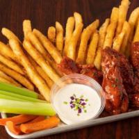 Mardi Gras Special · 5 wings, fries, and a small fountain drin.