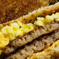 Breakfast Sausage Pattie & Egg Sandwich · 
