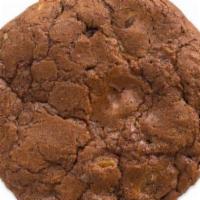 Double Chocolate Pecan · brownie-like texture, Texas pecans