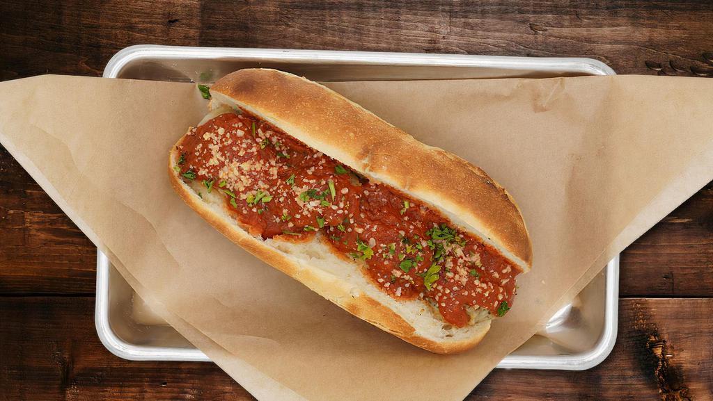 Meatball Sub · Meatballs made with our Home-Made marinara, fresh meatballs topped with provolone and parmesan cheese