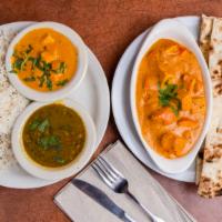 Chicken Tikka Masala · Boneless cubes of chicken cooked in a tomato and onion based sauce.