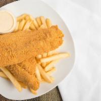 Catfish (2 Pieces) With Fries Or Fried Rice · 