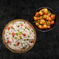 Veggie Delight Biryani & Spiced Cauliflower Bites (Vegan) · Seasonal veggies cooked with our special Peshawari gravy in long grain premium basmati rice....