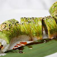 Caterpillar Roll · Eel, cucumber topped with avocado & sweet eel sauce