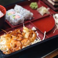 Teriyaki Shrimp Bento Box · 