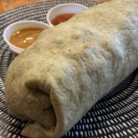 Bbq Pork Wrap · Flour / spinach tortilla or French crepe wrap with lettuce, pickled carrot, cranberry and sp...