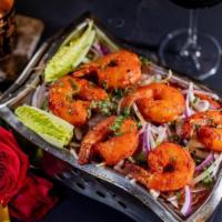 Jumbo Shrimp · Succulent marinated prawns grilled in the tandoor oven.