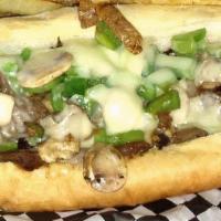 Cheesesteak & Italian Sausage · Link of Italian sausage, topped with grilled tender sirloin served with grilled onions, swee...