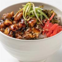 Unagi Bowl · Hero's special eel bowl served with rice & seaweed; grilled eel, pickled leaf, pickled red g...