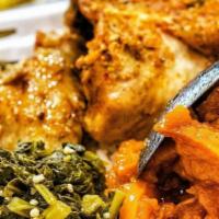 Herb Roasted Chicken · Choice of white or red meat, seasoned with herbs and spices, and roasted to perfection. Serv...