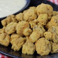Fresh Fried Mushrooms · Fresh button mushrooms hand breaded and fried to a golden brown.