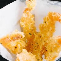 Shrimp Tempura · 5 pcs of shrimp lightly battered deep-fried with vegetable oil, served with tempura sauce.